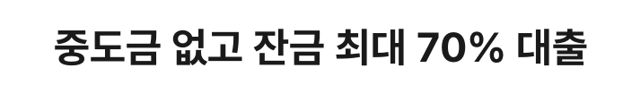 중도금 없고 잔금 최대 70% 대출